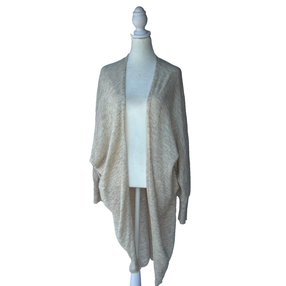 Mersea Cardigan Sweater Womens One Size Beige Wool Blend Boho Coastal Lagenlook